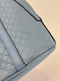 Microguccissima Leather Mini Dome Crossbody in Light Blue