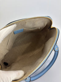 Microguccissima Leather Mini Dome Crossbody in Light Blue