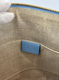 Microguccissima Leather Mini Dome Crossbody in Light Blue