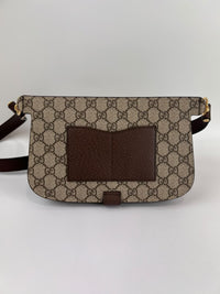GG Supreme Monogram Textured Dollar Calfskin Blondie Belt Bag Beige Ebony New Acero