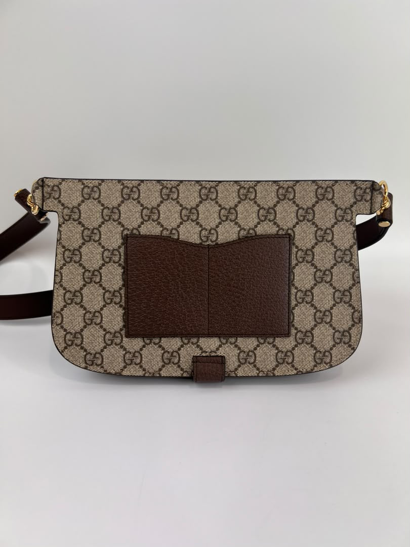GG Supreme Monogram Textured Dollar Calfskin Blondie Belt Bag Beige Ebony New Acero