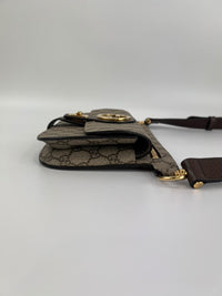 GG Supreme Monogram Textured Dollar Calfskin Blondie Belt Bag Beige Ebony New Acero