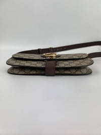 GG Supreme Monogram Textured Dollar Calfskin Blondie Belt Bag Beige Ebony New Acero