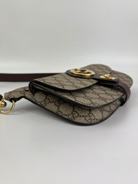 GG Supreme Monogram Textured Dollar Calfskin Blondie Belt Bag Beige Ebony New Acero