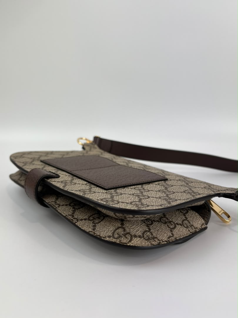 GG Supreme Monogram Textured Dollar Calfskin Blondie Belt Bag Beige Ebony New Acero
