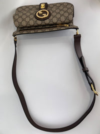 GG Supreme Monogram Textured Dollar Calfskin Blondie Belt Bag Beige Ebony New Acero
