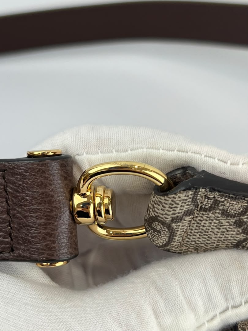GG Supreme Monogram Textured Dollar Calfskin Blondie Belt Bag Beige Ebony New Acero