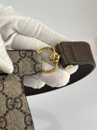 GG Supreme Monogram Textured Dollar Calfskin Blondie Belt Bag Beige Ebony New Acero