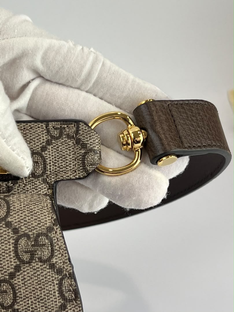 GG Supreme Monogram Textured Dollar Calfskin Blondie Belt Bag Beige Ebony New Acero