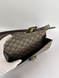 GG Supreme Monogram Textured Dollar Calfskin Blondie Belt Bag Beige Ebony New Acero