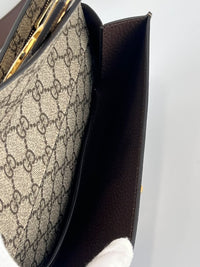 GG Supreme Monogram Textured Dollar Calfskin Blondie Belt Bag Beige Ebony New Acero