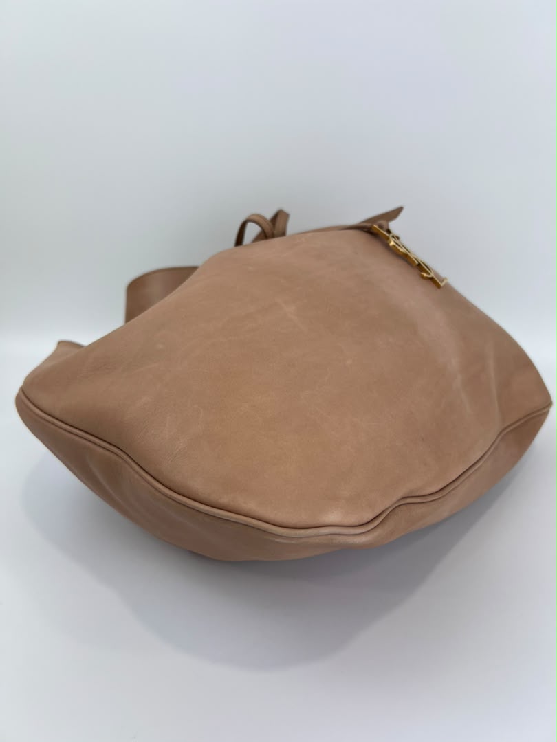 Paris VII Leather Medium Hobo in Beige