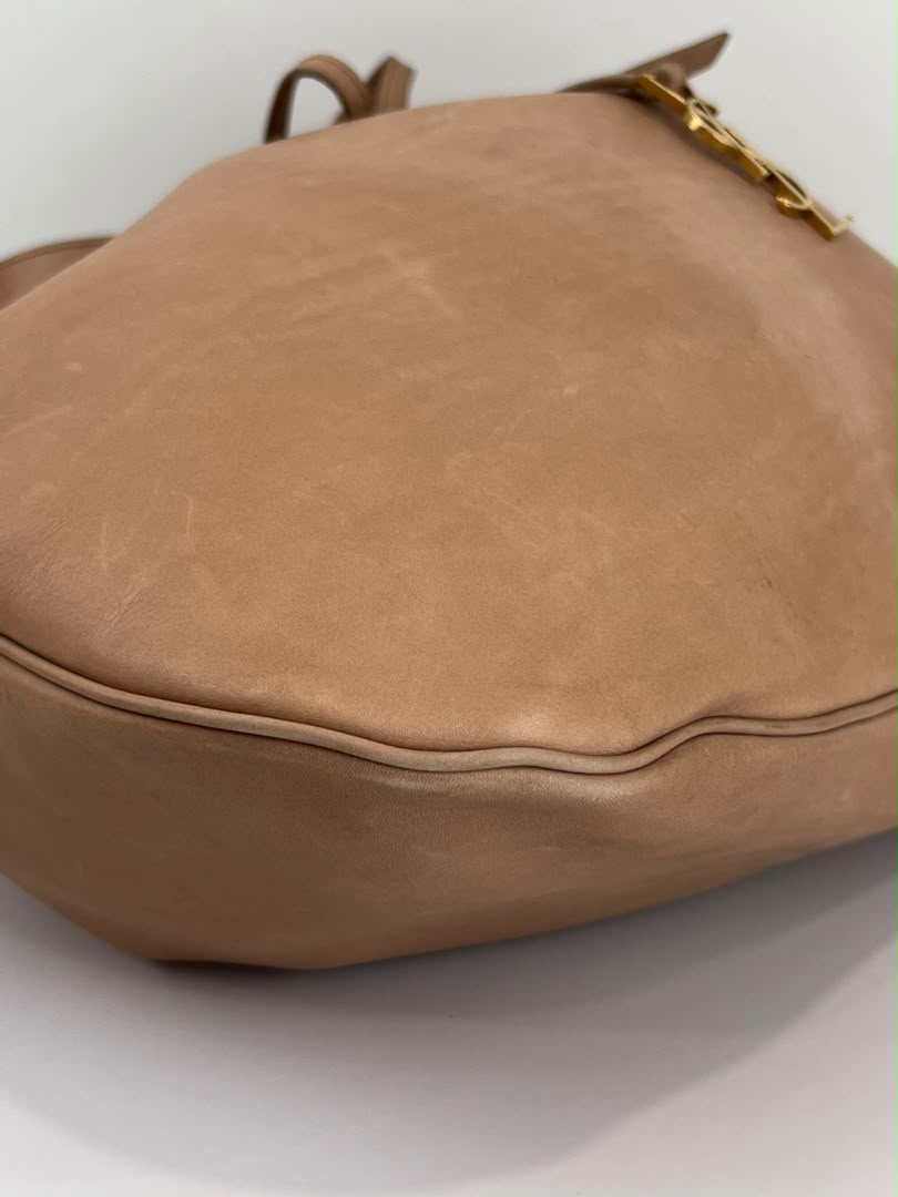 Paris VII Leather Medium Hobo in Beige