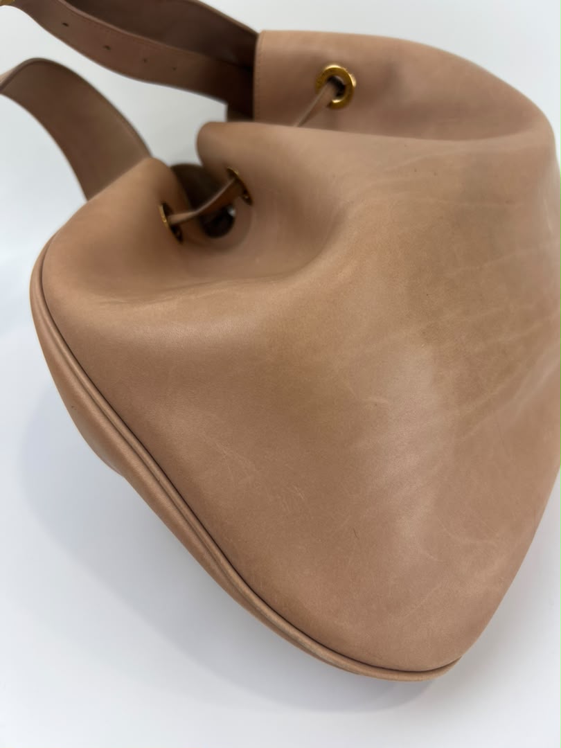 Paris VII Leather Medium Hobo in Beige