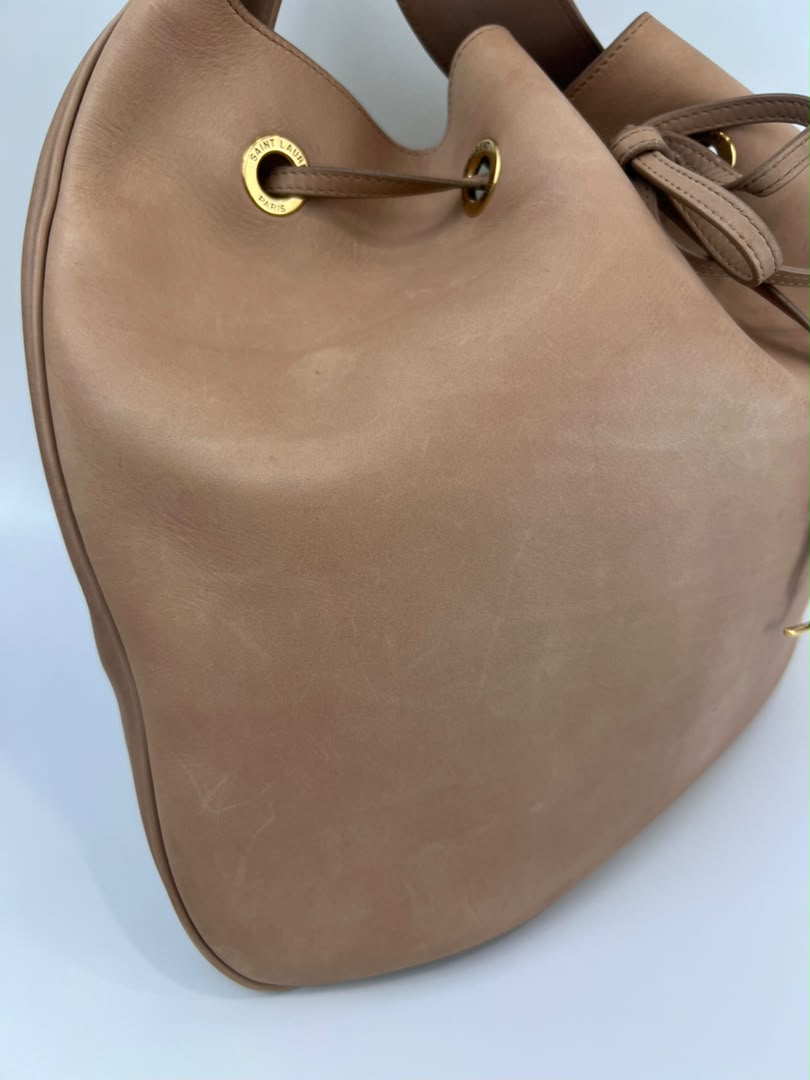 Paris VII Leather Medium Hobo in Beige