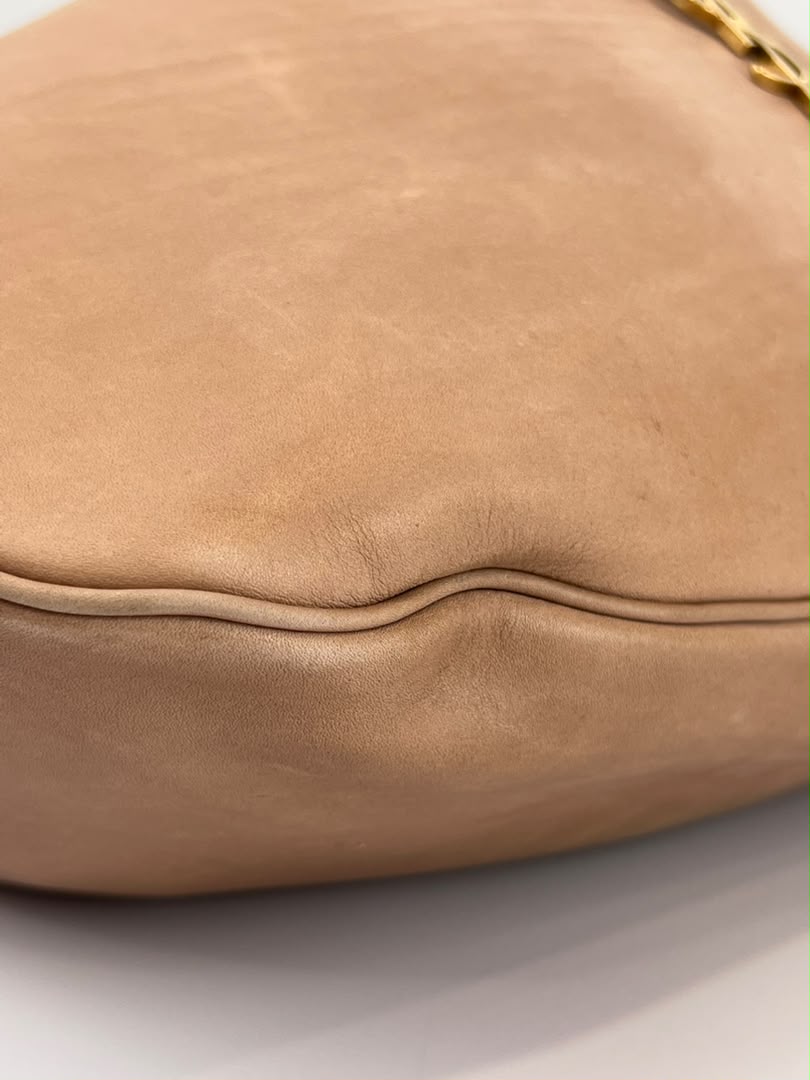Paris VII Leather Medium Hobo in Beige