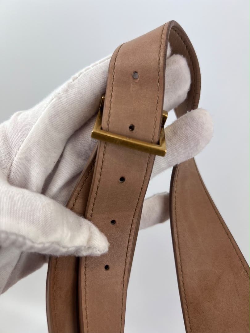 Paris VII Leather Medium Hobo in Beige