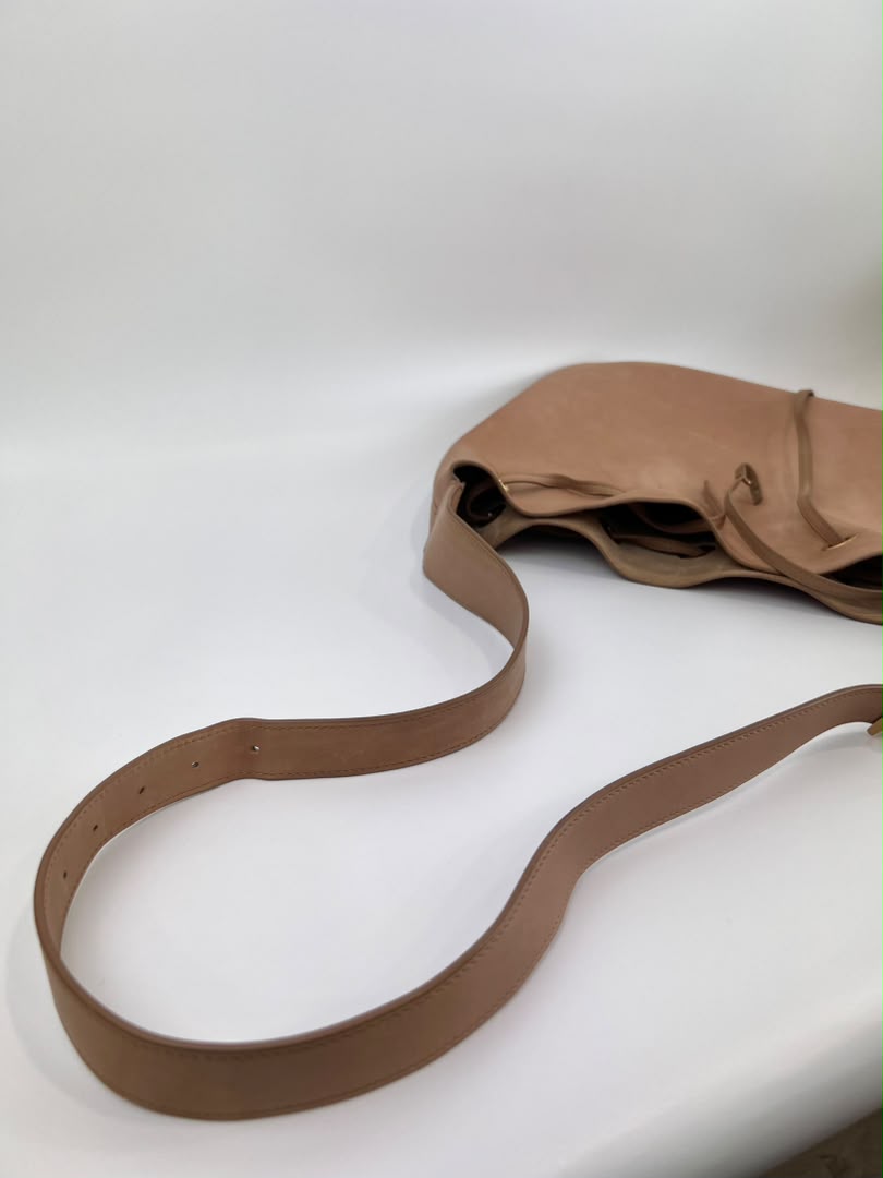 Paris VII Leather Medium Hobo in Beige