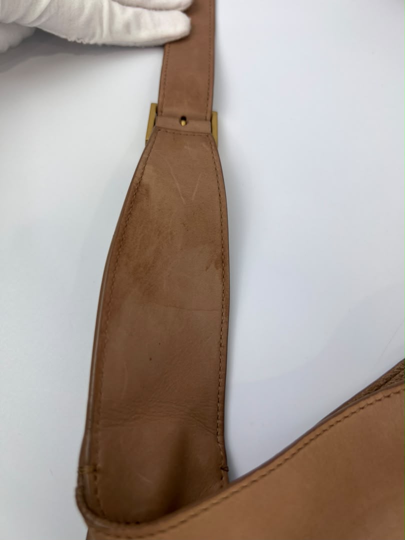 Paris VII Leather Medium Hobo in Beige