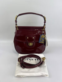 21244 Red Patent Willis Top Handle Bag