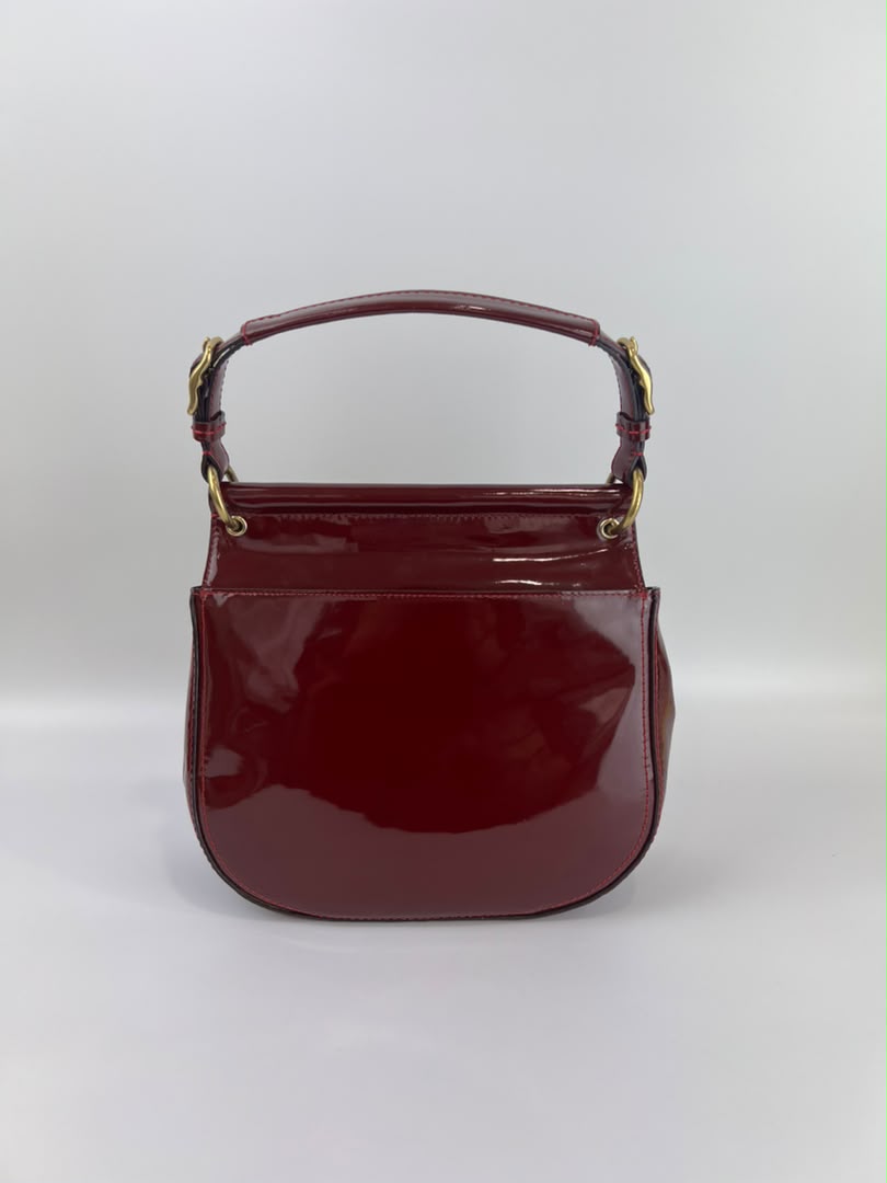 21244 Red Patent Willis Top Handle Bag