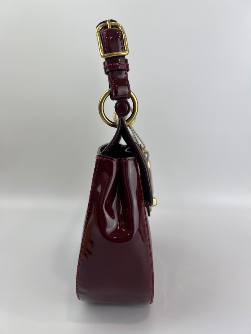 21244 Red Patent Willis Top Handle Bag