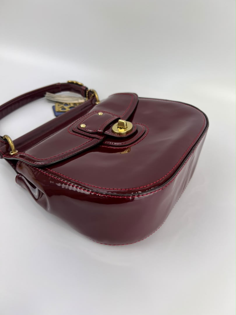 21244 Red Patent Willis Top Handle Bag