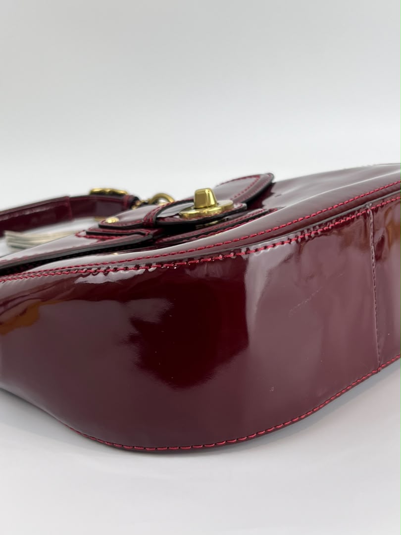 21244 Red Patent Willis Top Handle Bag