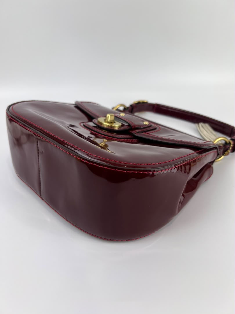 21244 Red Patent Willis Top Handle Bag