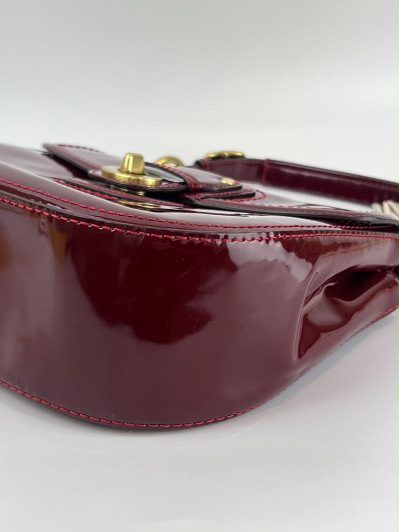 21244 Red Patent Willis Top Handle Bag