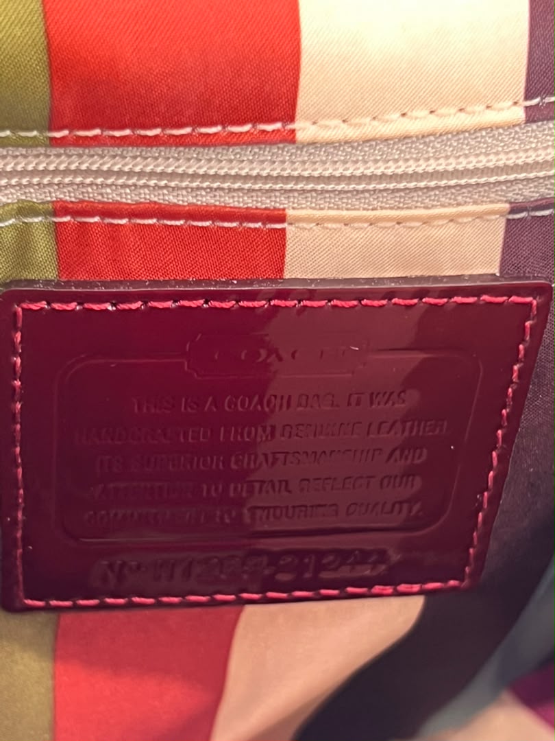 21244 Red Patent Willis Top Handle Bag