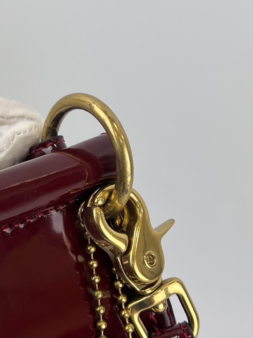 21244 Red Patent Willis Top Handle Bag