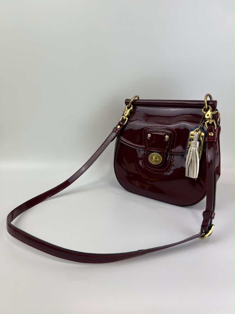 21244 Red Patent Willis Top Handle Bag