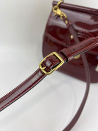 21244 Red Patent Willis Top Handle Bag