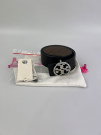 Reversible Leather Belt in Black / Grey Size XS