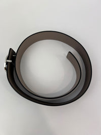 Reversible Leather Belt in Black / Grey Size XS