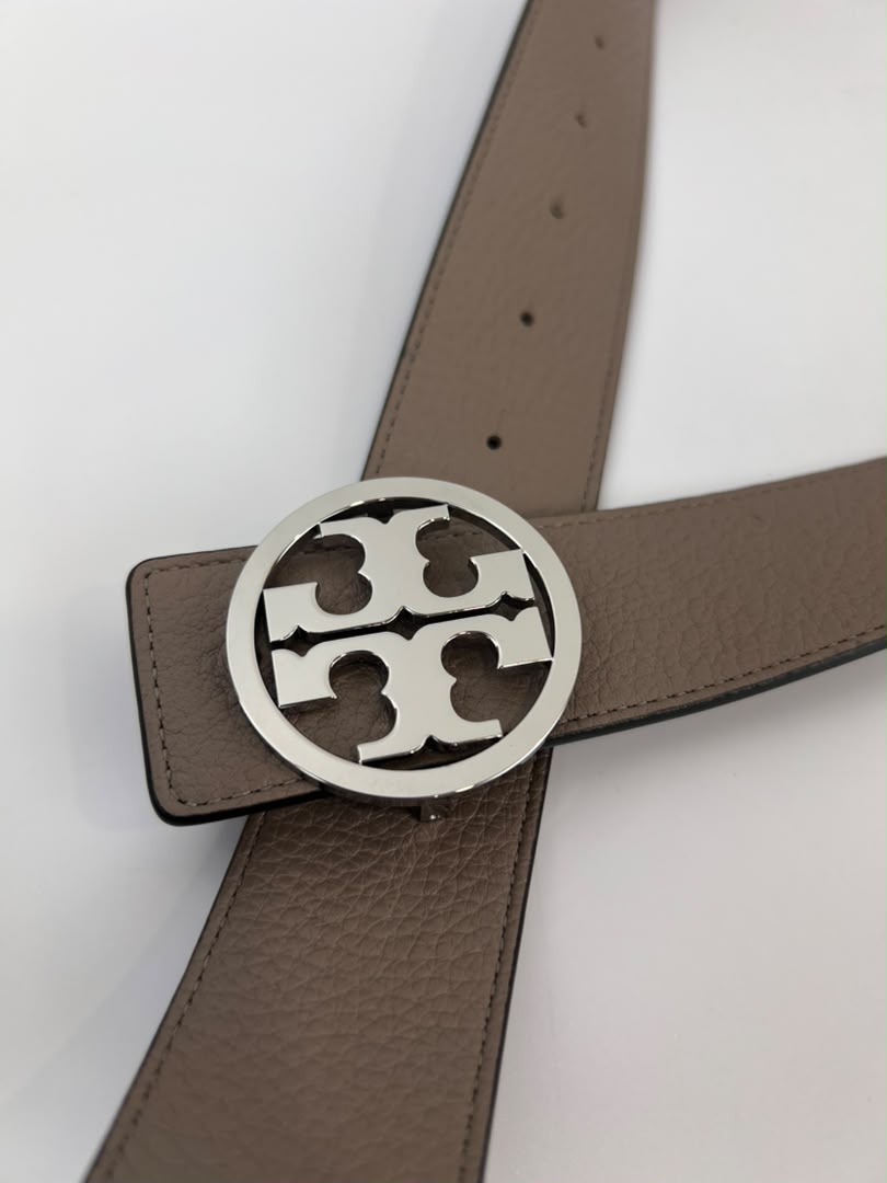 Reversible Leather Belt in Black / Grey Size XS