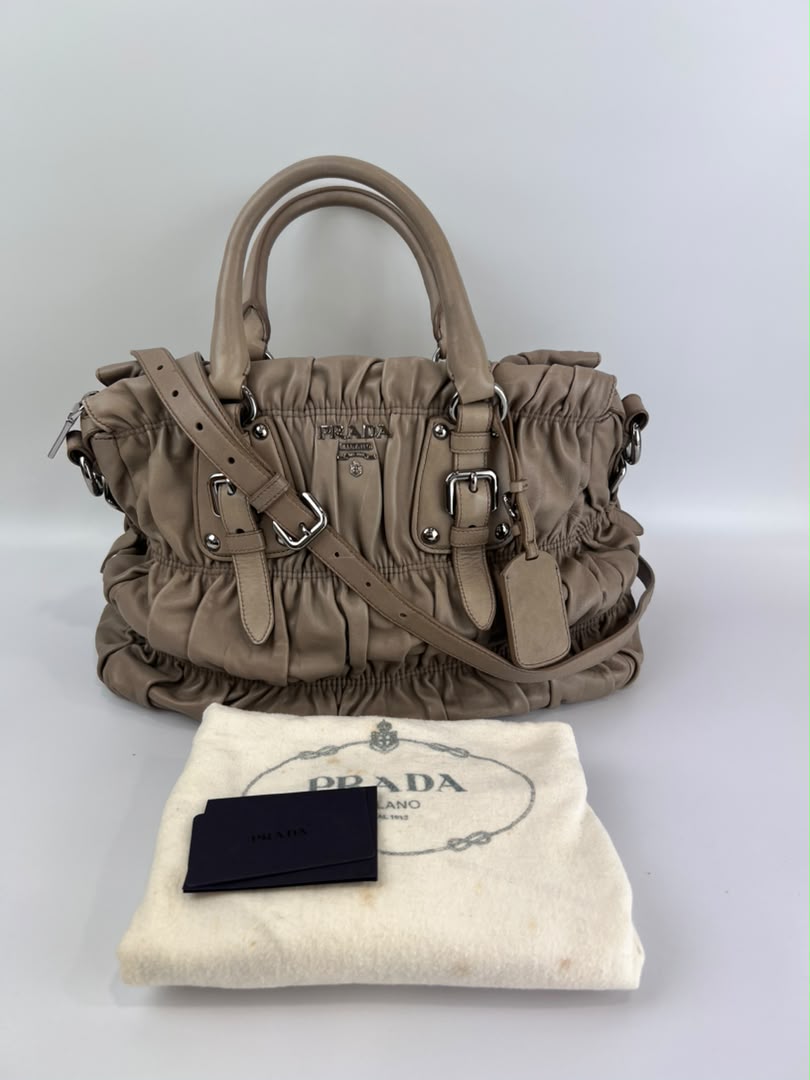 BN1336 Juta Nappa Gaufre 2 Way Zipped Tote