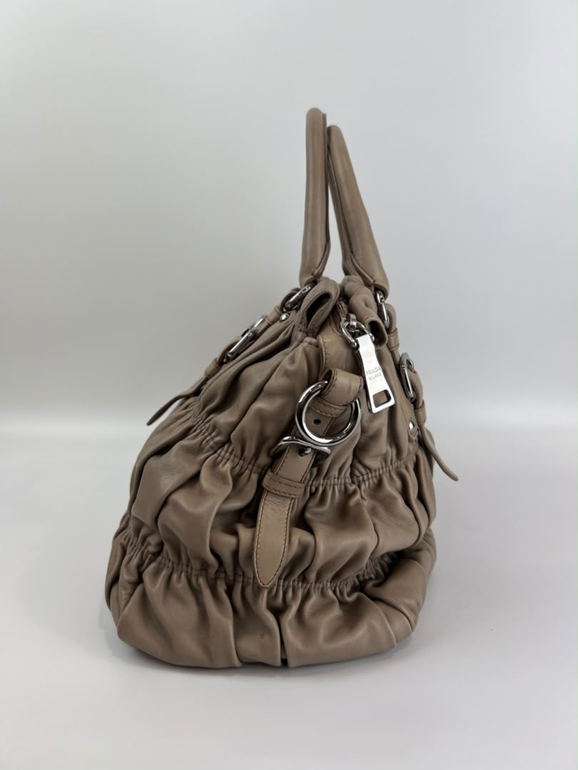 BN1336 Juta Nappa Gaufre 2 Way Zipped Tote