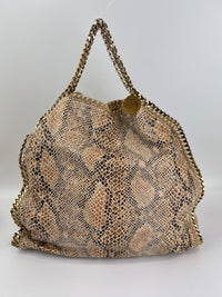 Beige Snakeskin Effect Falabella Tote