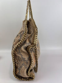 Beige Snakeskin Effect Falabella Tote