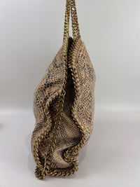 Beige Snakeskin Effect Falabella Tote