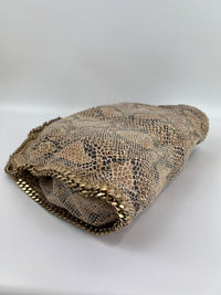 Beige Snakeskin Effect Falabella Tote