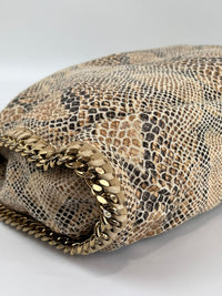 Beige Snakeskin Effect Falabella Tote