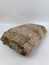 Beige Snakeskin Effect Falabella Tote