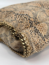 Beige Snakeskin Effect Falabella Tote