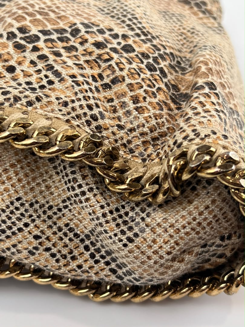 Beige Snakeskin Effect Falabella Tote