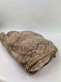 Beige Snakeskin Effect Falabella Tote