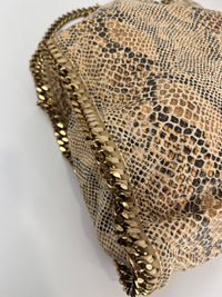 Beige Snakeskin Effect Falabella Tote