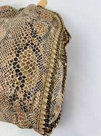 Beige Snakeskin Effect Falabella Tote